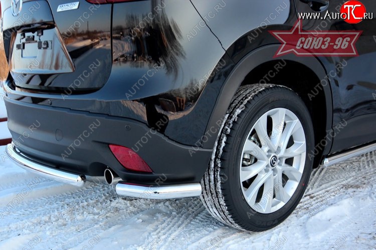 18 134 р. Защита заднего бампера из боковых уголков Souz-96 (d60) Mazda CX-5 KE дорестайлинг (2011-2014)  с доставкой в г. Кемерово