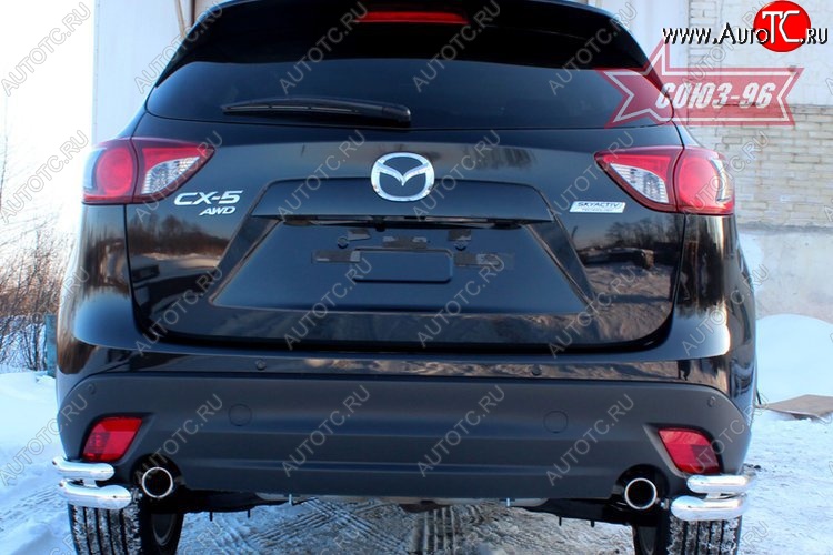 22 409 р. Защита заднего бампера из боковых уголков Souz-96 (d60/42) Mazda CX-5 KE дорестайлинг (2011-2014)  с доставкой в г. Кемерово