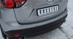 14 549 р. Защита заднего бампера (Ø63 мм уголки, нержавейка) SLITKOFF  Mazda CX-5  KE (2011-2017) дорестайлинг, рестайлинг  с доставкой в г. Кемерово. Увеличить фотографию 2