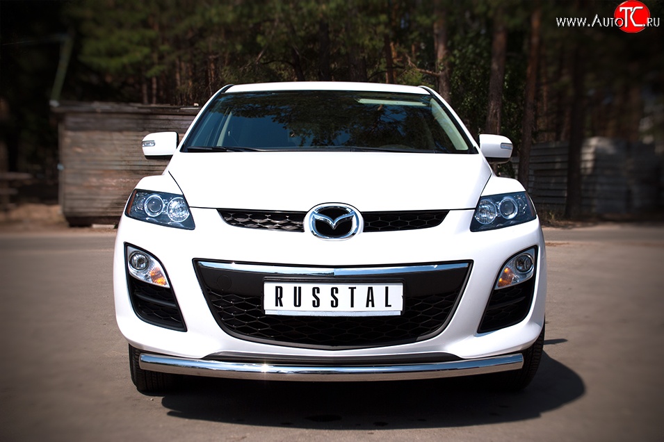 15 999 р. Одинарная защита переднего бампера диаметром 63 мм SLITKOFF  Mazda CX-7  ER (2010-2012) рестайлинг  с доставкой в г. Кемерово