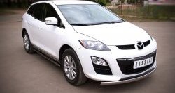11 949 р. Защита переднего бампера (Ø75х42 мм, нержавейка) Russtal Mazda CX-7 ER рестайлинг (2010-2012)  с доставкой в г. Кемерово. Увеличить фотографию 4