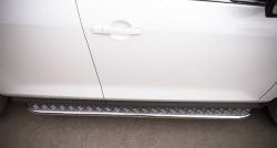 Порожки для ног (Ø42) SLITKOFF Mazda CX-7  ER (2010-2012) рестайлинг (лист - алюминий, профиль - нержавейка)