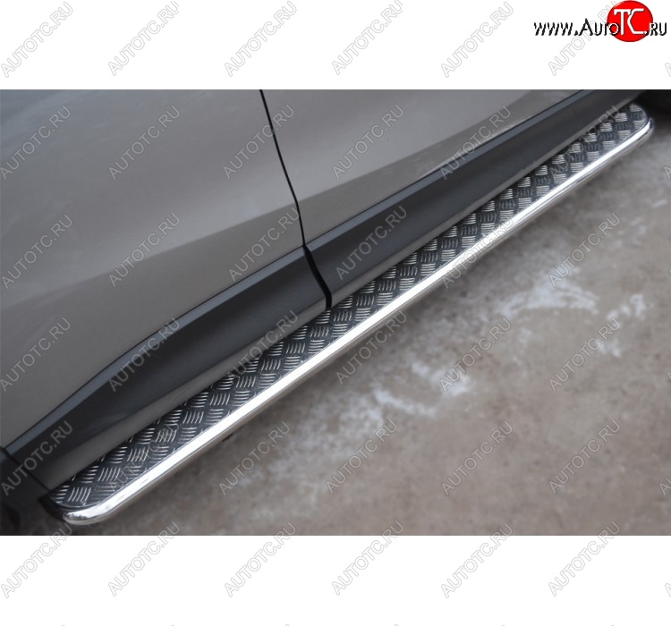22 999 р. Широкая защита порогов с трубой диаметром 42 мм SLITKOFF v2 Mazda CX-7 ER рестайлинг (2010-2012)  с доставкой в г. Кемерово