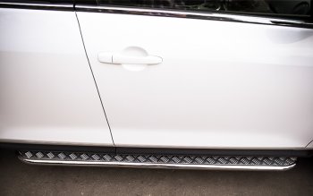 17 849 р. Широкая защита порогов с трубой диаметром 42 мм Russtal v3 Mazda CX-7 ER рестайлинг (2010-2012)  с доставкой в г. Кемерово. Увеличить фотографию 2