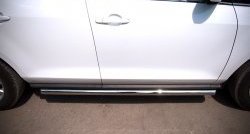 70 999 р. Защита порогов из круглой трубы диаметром 63 мм Russtal Mazda CX-7 ER рестайлинг (2010-2012) (Защита порогов с со скосами на торцах (вариант 1))  с доставкой в г. Кемерово. Увеличить фотографию 3