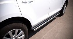 70 999 р. Защита порогов из круглой трубы диаметром 63 мм Russtal Mazda CX-7 ER рестайлинг (2010-2012) (Защита порогов с со скосами на торцах (вариант 1))  с доставкой в г. Кемерово. Увеличить фотографию 5