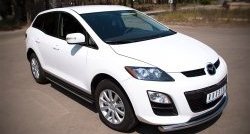 70 999 р. Защита порогов из круглой трубы диаметром 63 мм Russtal Mazda CX-7 ER рестайлинг (2010-2012) (Защита порогов с со скосами на торцах (вариант 1))  с доставкой в г. Кемерово. Увеличить фотографию 6