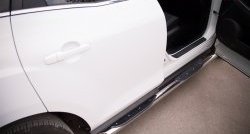 83 999 р. Защита порогов с пластиковыми вставками для ног из круглой трубы диаметром 76 мм Russtal Mazda CX-7 ER рестайлинг (2010-2012) (Защита порогов с со скосами на торцах (вариант 1))  с доставкой в г. Кемерово. Увеличить фотографию 7