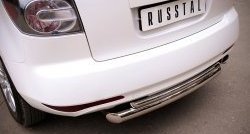 18 699 р. Защита заднего бампера (Ø76 и 42 мм, нержавейка) SLITKOFF  Mazda CX-7  ER (2010-2012) рестайлинг  с доставкой в г. Кемерово. Увеличить фотографию 2
