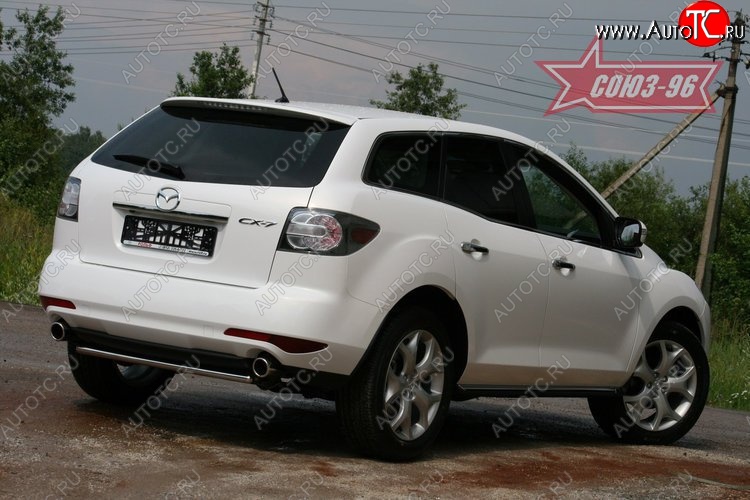 8 369 р. Защита заднего бампера Souz-96 (d42) Mazda CX-7 ER рестайлинг (2010-2012)  с доставкой в г. Кемерово