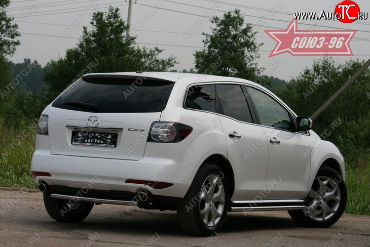 9 314 р. Защита заднего бампера Souz-96 (d60) Mazda CX-7 ER рестайлинг (2010-2012)  с доставкой в г. Кемерово