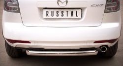 15 249 р. Одинарная защита заднего бампера из трубы диаметром 76 мм SLITKOFF  Mazda CX-7  ER (2010-2012) рестайлинг  с доставкой в г. Кемерово. Увеличить фотографию 2