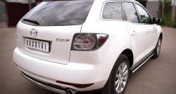 12 999 р. Защита заднего бампера (Ø75x42 мм, нержавейка) Russtal Mazda CX-7 ER рестайлинг (2010-2012)  с доставкой в г. Кемерово. Увеличить фотографию 4