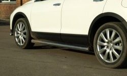 Защита порогов из круглой трубы d76 мм Металл Дизайн Mazda CX-9 TB дорестайлинг (2007-2009) (полированная нержавейка)
