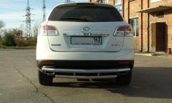 Двойная защита заднего бампера d63.5 мм Металл Дизайн Mazda CX-9 TB дорестайлинг (2007-2009) (полированная нержавейка)