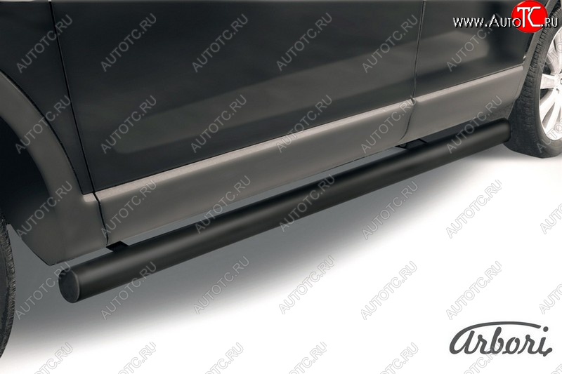 6 569 р. Защита штатных порогов Arbori (черная, d76 mm). Mazda CX-9 TB дорестайлинг (2007-2009)  с доставкой в г. Кемерово