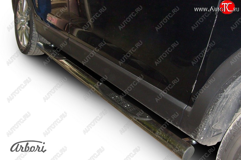 14 579 р. Защита штатных порогов Arbori (с проступью, нержавейка, d76 mm). Mazda CX-9 TB дорестайлинг (2007-2009)  с доставкой в г. Кемерово