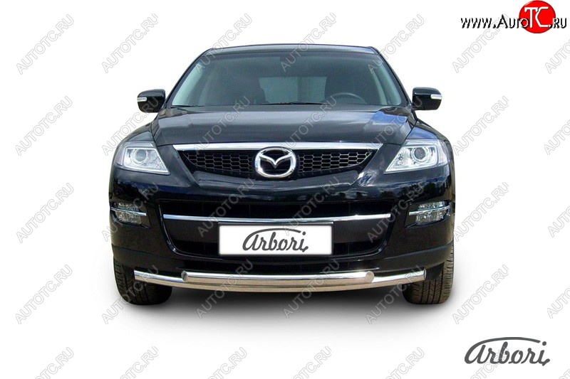 25 999 р. Защита переднего бампера Arbori (нержавейка, 2 трубы d57 и 57 mm) Mazda CX-9 TB дорестайлинг (2007-2009)  с доставкой в г. Кемерово