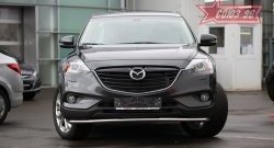 16 199 р. Защита переднего бампера одинарная Souz-96 Premium Long (d42)  Mazda CX-9  TB (2012-2015) 2-ой рестайлинг  с доставкой в г. Кемерово. Увеличить фотографию 2