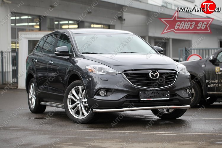 18 179 р. Защита переднего бампера одинарная Souz-96 Premium (d60) Mazda CX-9 TB дорестайлинг (2007-2009)  с доставкой в г. Кемерово