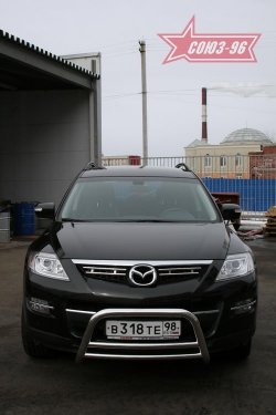 13 409 р. Защита переднего бампера (дорестайлинг) Souz-96 (d60) Mazda CX-9 TB дорестайлинг (2007-2009)  с доставкой в г. Кемерово. Увеличить фотографию 2