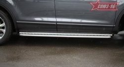 23 084 р. Защита порогов с листом рестайлинг Souz-96 (d42).  Mazda CX-9  TB (2007-2009) дорестайлинг  с доставкой в г. Кемерово. Увеличить фотографию 2