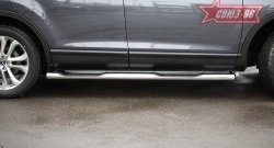 24 569 р. Защита порогов с проступью Souz-96 (d76)  Mazda CX-9  TB (2007-2009) дорестайлинг  с доставкой в г. Кемерово. Увеличить фотографию 2