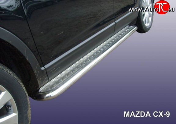 16 999 р. Широкая защита порогов Slitkoff Mazda CX-9 TB дорестайлинг (2007-2009)  с доставкой в г. Кемерово