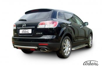 8 999 р. Защита заднего бампера Arbori (короткая, нержавейка, 1 труба d57 mm). Mazda CX-9 TB дорестайлинг (2007-2009)  с доставкой в г. Кемерово. Увеличить фотографию 2