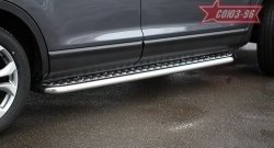 25 244 р. Защита порогов с листом рестайлинг Souz-96 (d60).  Mazda CX-9  TB (2007-2009) дорестайлинг  с доставкой в г. Кемерово. Увеличить фотографию 2