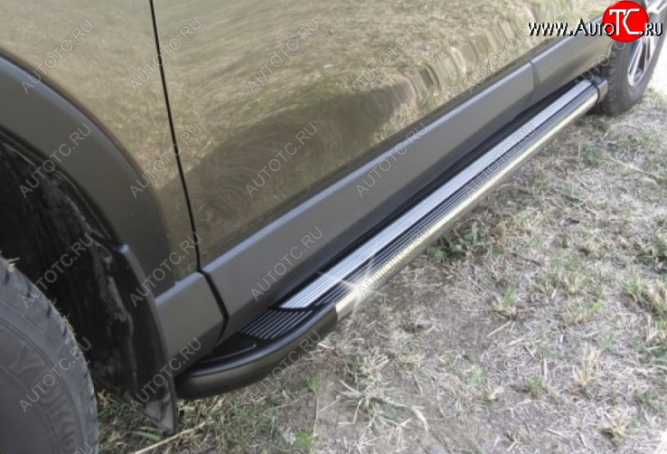 11 299 р. Пороги алюминиевые Slitkoff  Mazda CX-5  KE (2015-2017) рестайлинг (Luxe Black)  с доставкой в г. Кемерово