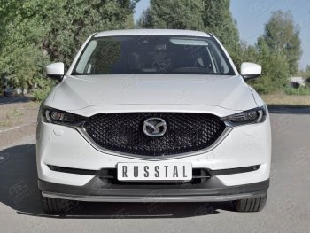 16 649 р. Защита переднего бампера (Ø42 мм, нержавейка) SLITKOFF  Mazda CX-5  KF (2016-2025)  с доставкой в г. Кемерово. Увеличить фотографию 2