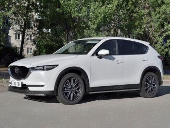 16 649 р. Защита переднего бампера (Ø42 мм, нержавейка) SLITKOFF  Mazda CX-5  KF (2016-2025)  с доставкой в г. Кемерово. Увеличить фотографию 3