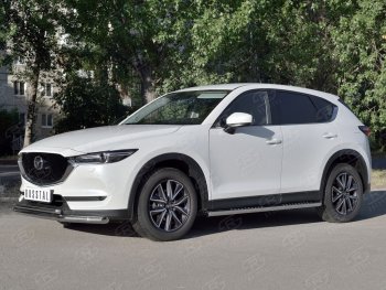 20 749 р. Защита переднего бампера (2 трубыØ63 и 42 мм, нержавейка) SLITKOFF Mazda CX-5 KF (2016-2025)  с доставкой в г. Кемерово. Увеличить фотографию 2