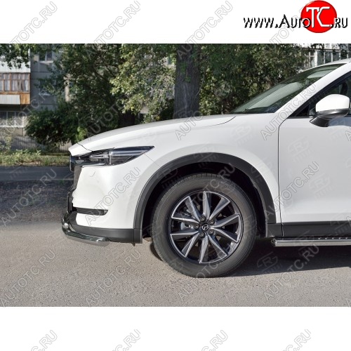 20 749 р. Защита переднего бампера (2 трубыØ63 и 42 мм, нержавейка) SLITKOFF Mazda CX-5 KF (2016-2025)  с доставкой в г. Кемерово