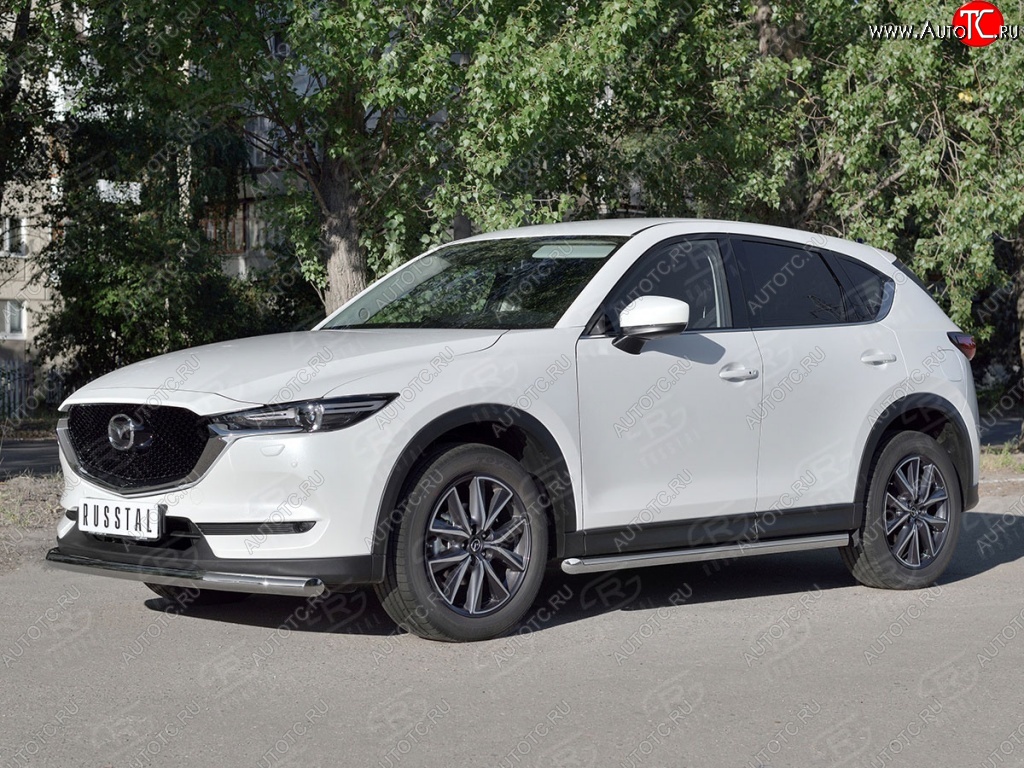 16 899 р. Одинарная защита переднего бампера SLITKOFF диаметром 63 мм  Mazda CX-5  KF (2016-2025)  с доставкой в г. Кемерово