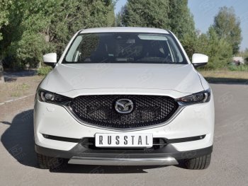 11 599 р. Защита переднего бампера из овальной трубы диаметром 75x42 мм Russtal Mazda CX-5 KF (2016-2025)  с доставкой в г. Кемерово. Увеличить фотографию 2