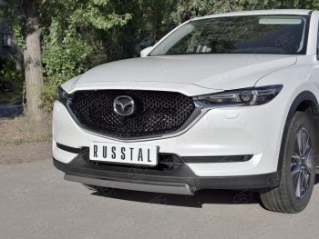 11 599 р. Защита переднего бампера из овальной трубы диаметром 75x42 мм Russtal Mazda CX-5 KF (2016-2025)  с доставкой в г. Кемерово. Увеличить фотографию 3