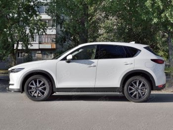 24 649 р. Широкая защита порогов с трубой диаметром 42 мм SLITKOFF v1 Mazda CX-5 KF (2016-2025)  с доставкой в г. Кемерово. Увеличить фотографию 3