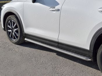 22 999 р. Широкая защита порогов с трубой диаметром 42 мм SLITKOFF v2 Mazda CX-5 KF (2016-2025)  с доставкой в г. Кемерово. Увеличить фотографию 3
