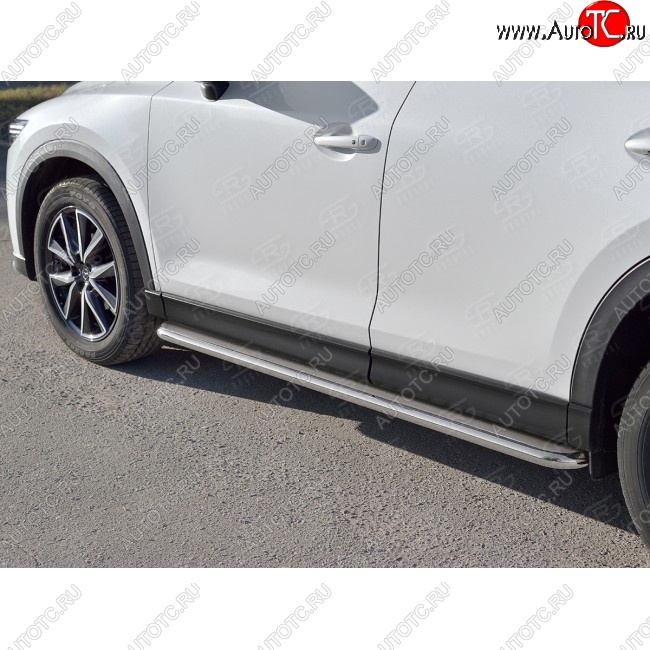 35 549 р. Широкая защита порогов с трубой диаметром 42 мм SLITKOFF v3  Mazda CX-5  KF (2016-2025)  с доставкой в г. Кемерово