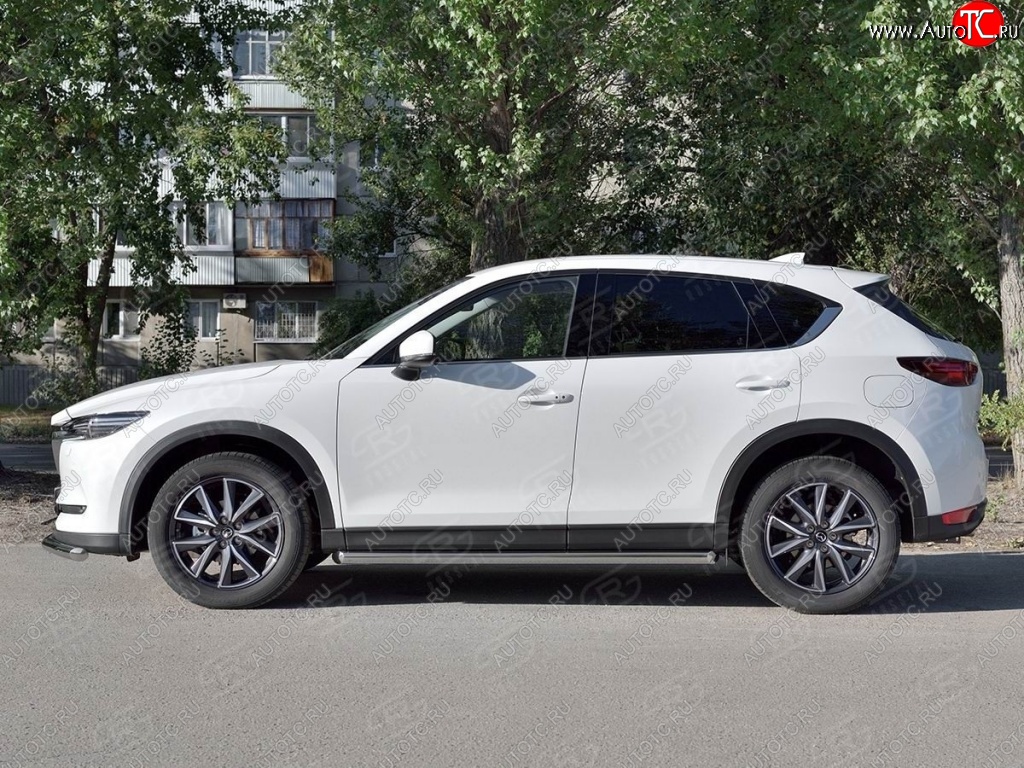 19 999 р. Защита порогов из круглой трубы диаметром 63 мм SLITKOFF v1 Mazda CX-5 KF (2016-2025)  с доставкой в г. Кемерово