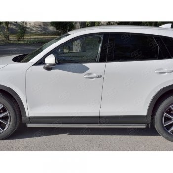 18 799 р. Защита порогов из круглой трубы диаметром 63 мм SLITKOFF v2 Mazda CX-5 KF (2016-2025)  с доставкой в г. Кемерово. Увеличить фотографию 2