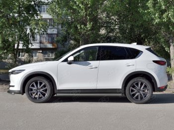 18 799 р. Защита порогов из круглой трубы диаметром 63 мм SLITKOFF v2 Mazda CX-5 KF (2016-2025)  с доставкой в г. Кемерово. Увеличить фотографию 3