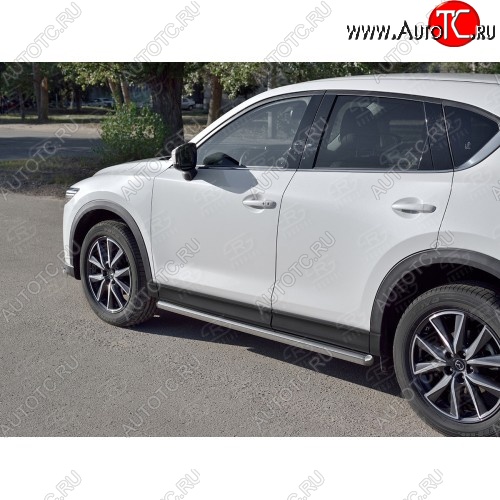 19 999 р. Защита порогов из круглой трубы диаметром 63 мм SLITKOFF v3 Mazda CX-5 KF (2016-2025)  с доставкой в г. Кемерово