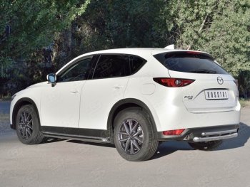16 649 р. Защита заднего бампера (Ø63 и 42 мм, нержавейка) SLITKOFF  Mazda CX-5  KF (2016-2025)  с доставкой в г. Кемерово. Увеличить фотографию 3