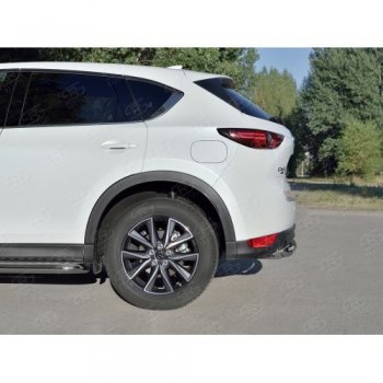 12 349 р. Защита заднего бампера (Ø63 мм дуга, нержавейка) SLITKOFF  Mazda CX-5  KF (2016-2025)  с доставкой в г. Кемерово. Увеличить фотографию 2