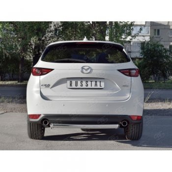 12 349 р. Защита заднего бампера (Ø63 мм дуга, нержавейка) SLITKOFF  Mazda CX-5  KF (2016-2025)  с доставкой в г. Кемерово. Увеличить фотографию 3