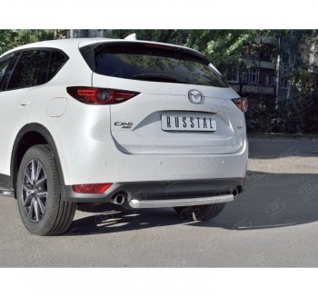 Защита заднего бампера (Ø63 мм дуга, нержавейка) SLITKOFF Mazda CX-5  KF (2016-2025)