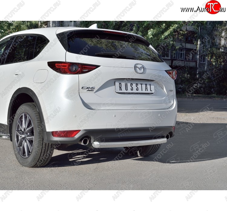 12 349 р. Защита заднего бампера (Ø63 мм дуга, нержавейка) SLITKOFF  Mazda CX-5  KF (2016-2025)  с доставкой в г. Кемерово